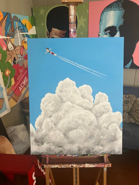 Image of Astro Boy Over A Storm