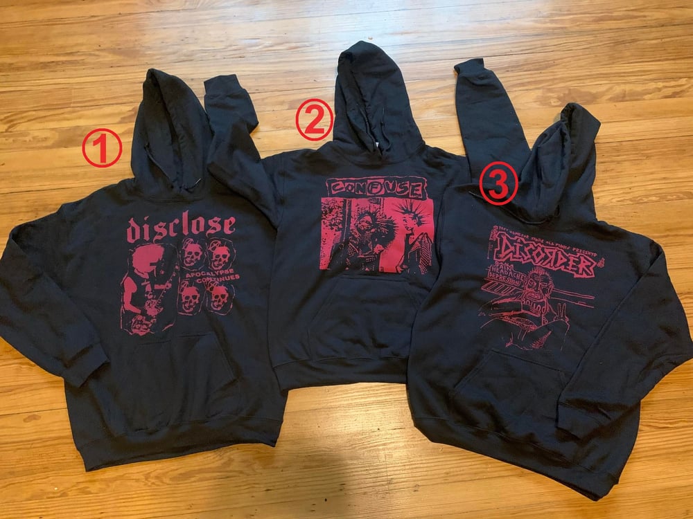 Red Ink Black Hoodies