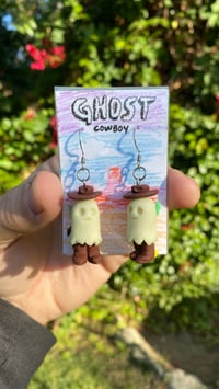 Image 5 of Ghost Cowboy Glow in the Dark Earrings 