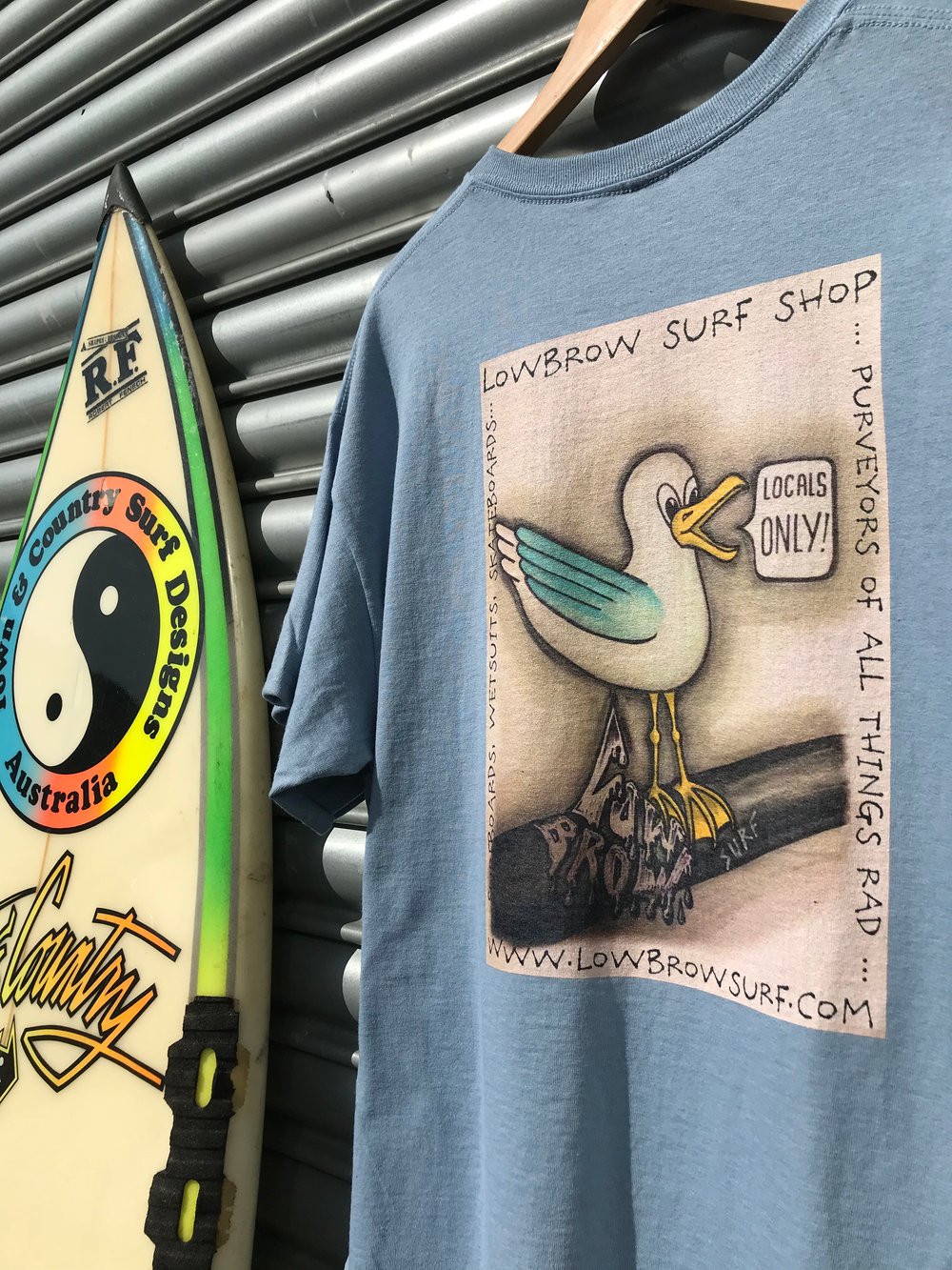 Lowbrow  locals only seagull T-shirt blue 