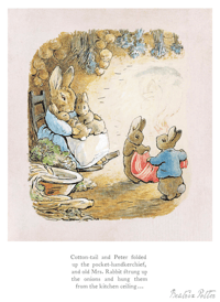Image 1 of Beatrix Potter "Cotton-Tail and Peter Folded The Handkerchief"