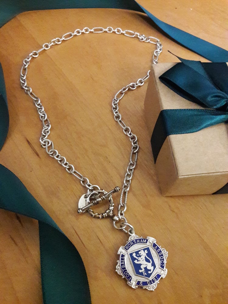 Image of 7JW Heavy Sterling chain with Fob and front toggle clasp