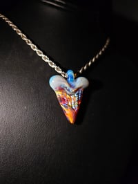 Image 2 of Mixed color shark tooth pendant with cfl top.