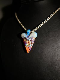 Image 3 of Mixed color shark tooth pendant with cfl top.