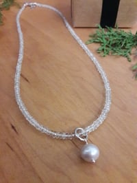 Image 4 of 5HM Prasiolite necklace with Gray Pearl Pendant