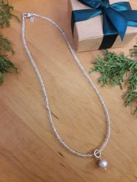 Image 3 of 5HM Prasiolite necklace with Gray Pearl Pendant