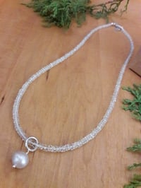 Image 1 of 5HM Prasiolite necklace with Gray Pearl Pendant