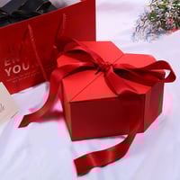Black Red Heart Shaped Gifts Box With Bows