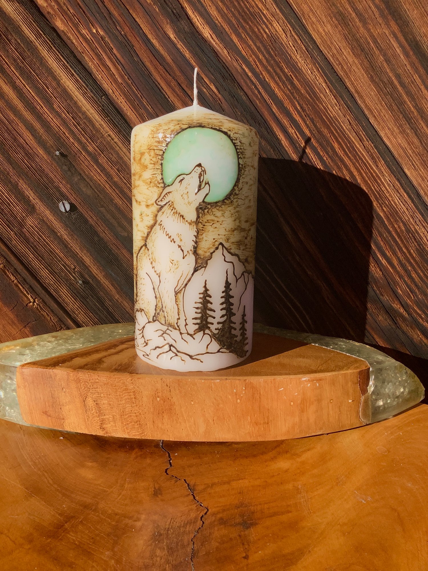 Image of 3 x 6 Glow in the Dark Coyote Candle
