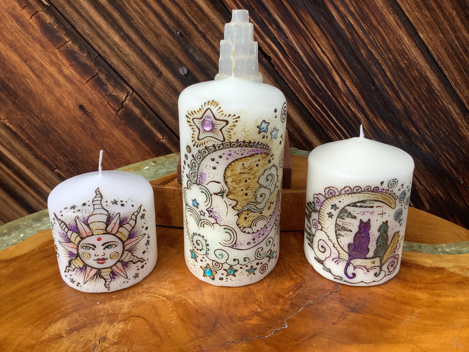 Image of Celestial Henna Pillar Candle Set