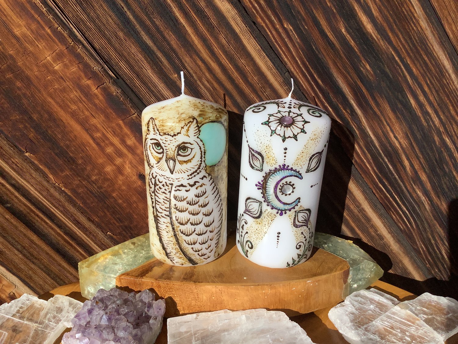 Image of Intuitive Owl Henna Pillar Set