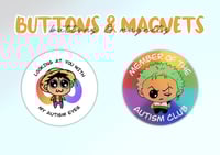 Image 1 of Luffy & Zoro Autism | Buttons | Magnets