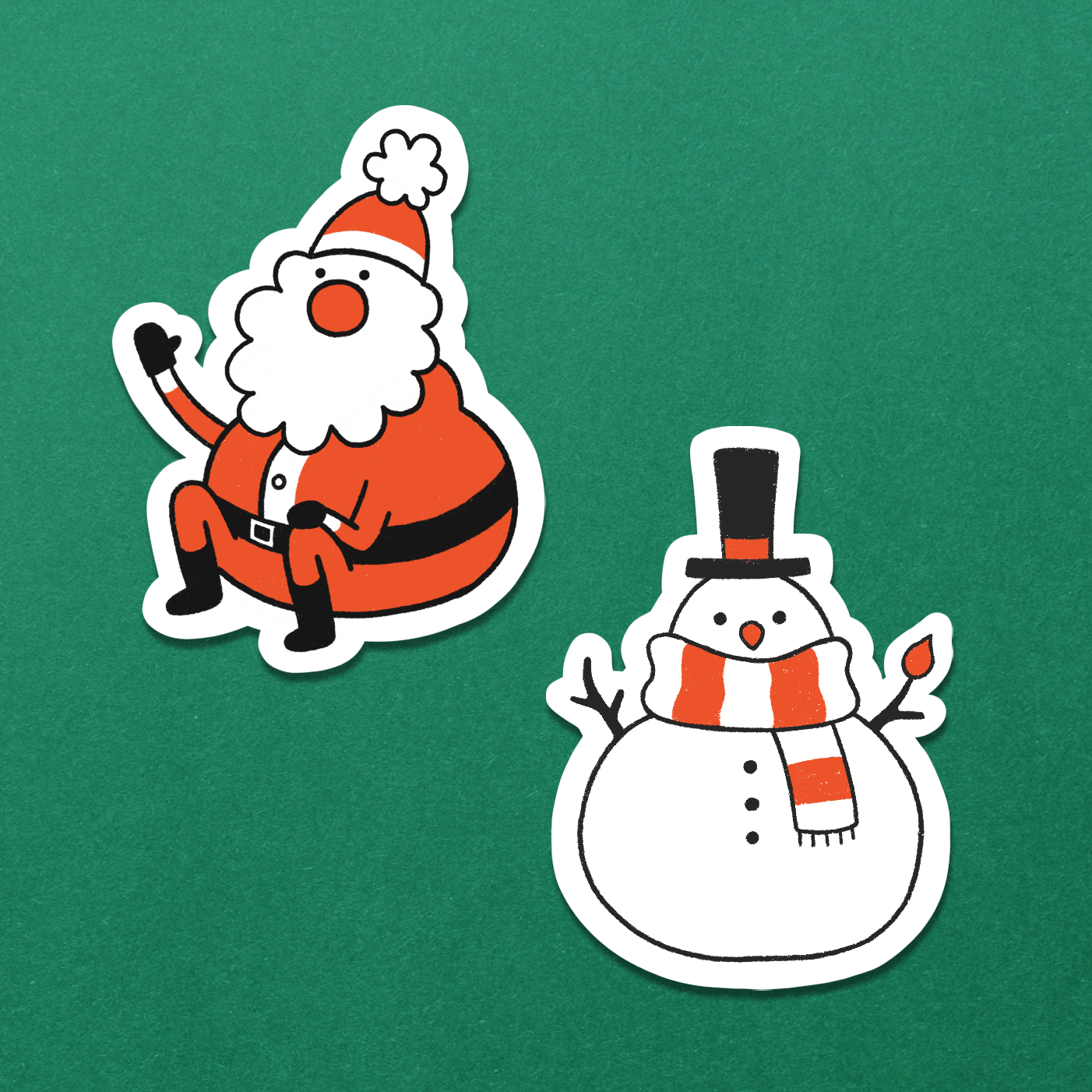 Santa and Snowman Stickers