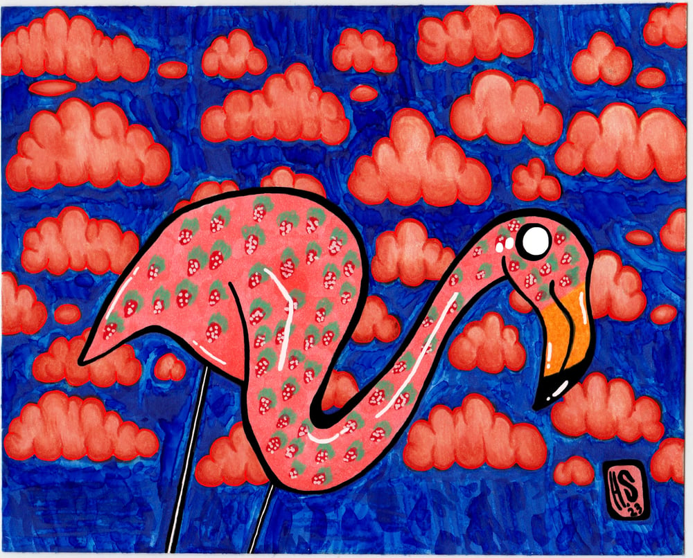 Lana the Lawn Flamingo - 4x3" sticker