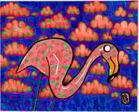 Image 1 of Lana the Lawn Flamingo - 4x3" sticker
