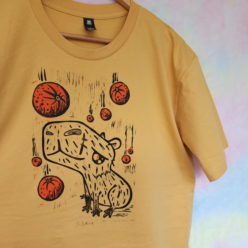 Image of PROTOTYPE- capybara shirt ( mustard L)