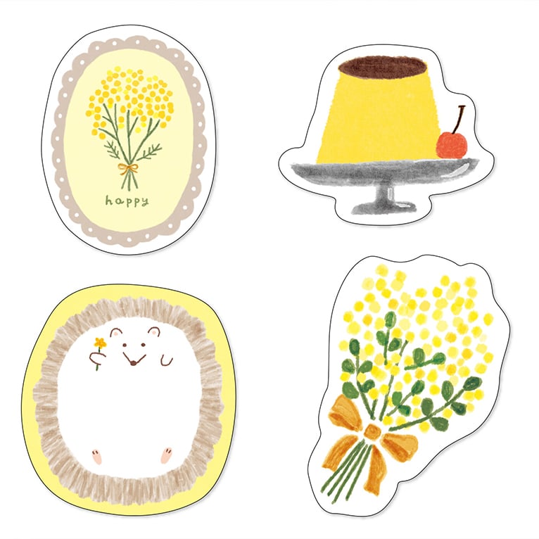 Image of Furukawa - Deco Paper Pack - Yellow Hedgehog Cafe