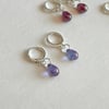 raindrop teardrop czech glass huggie hoop earring