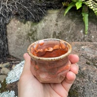 Image 1 of Small coppery woodfired tea cup 