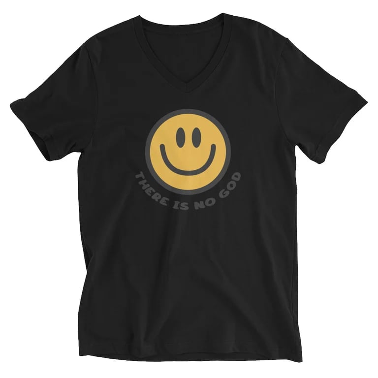 Smiley Unisex Short Sleeve V-Neck T-Shirt