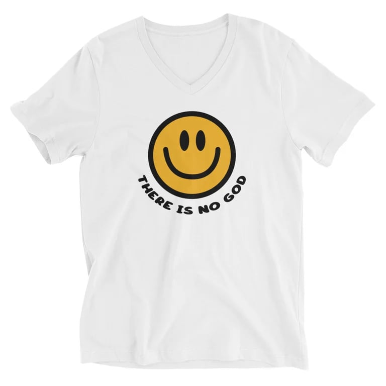 Smiley Unisex Short Sleeve V-Neck T-Shirt