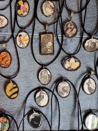 Image 3 of Glass charm pendants with butterfly wing