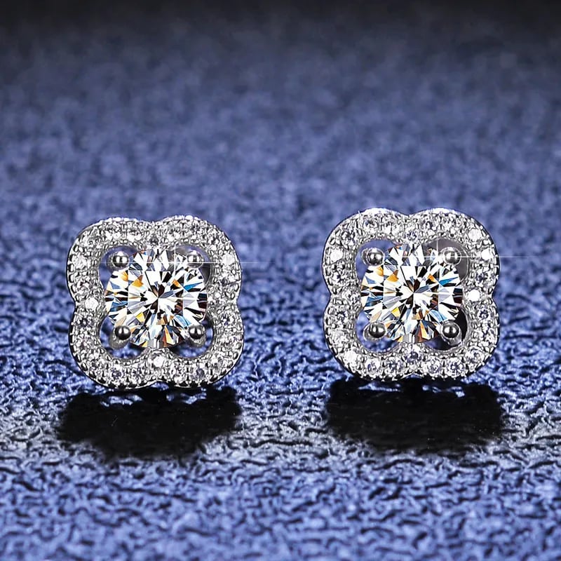 Image of Sterling Silver Clover Studs 