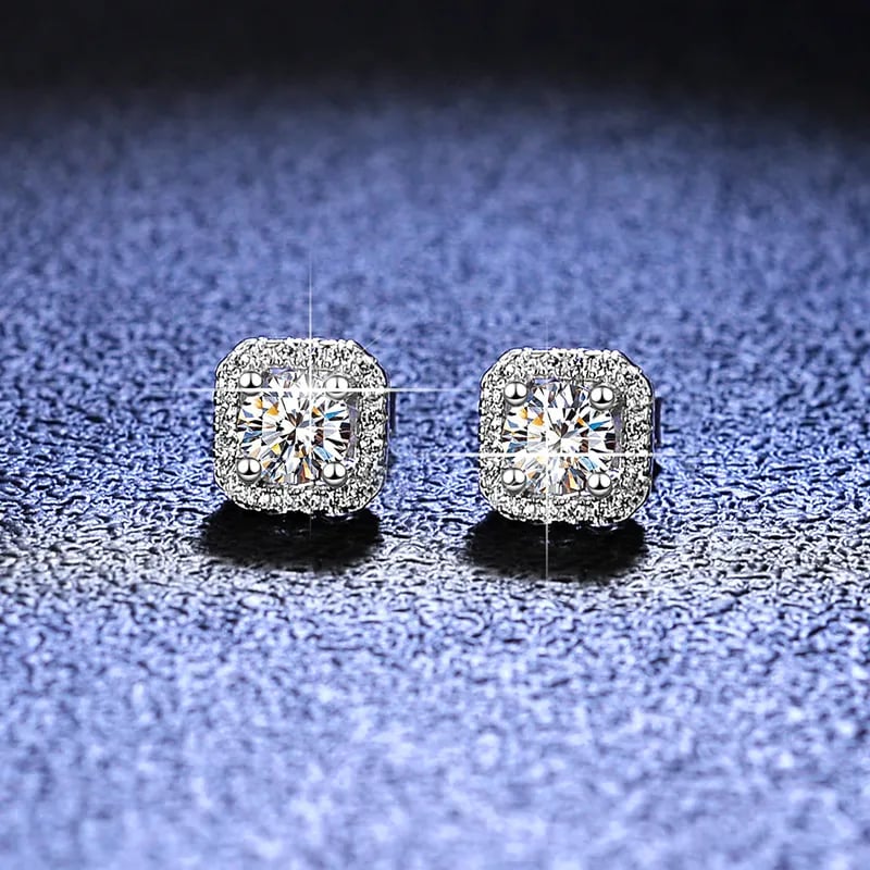 Image of Sterling Silver Square Studs 