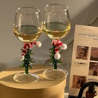 Christmas Colorful Glass Goblet High Borosilicate Cocktail Glass Resistant Christmas Tree Decoration