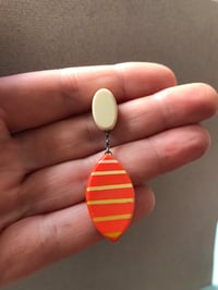 Image 3 of NEW bright orange drop leaf earrings