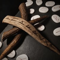 Image 1 of Elk Antler with Runes