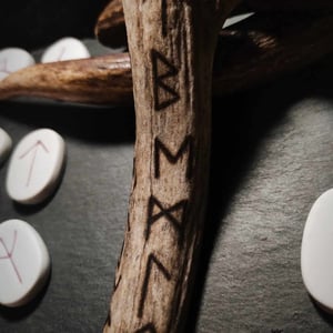 Image of Elk Antler with Runes