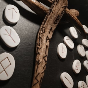 Image of Elk Antler with Runes