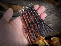 Image 5 of Split Ring - Braided Leather Lanyard with Tails