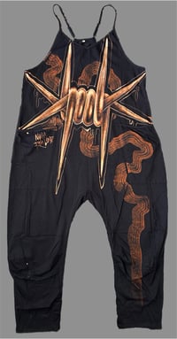 Image 1 of “PUNKY” CUSTOM BLEACH PAINTED OVERSIZED ROMPER MEDIUM