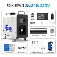 FDIK 12V 220V 5KW Portable Diesel Heater All In One LCD for Garage Similar Websato Eberspacher Heati