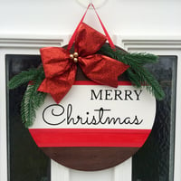 Image 1 of Handmade Merry Chistmas Door Sign, Welcome Sign, Home Decor, Family Wall Sign, Home Gift