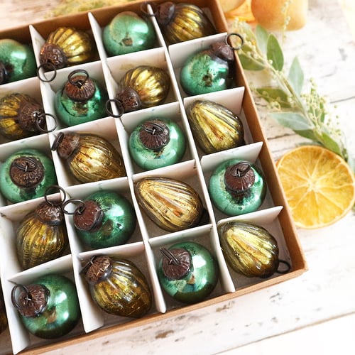 Image of 6 décorations de Noël kiwi et vert