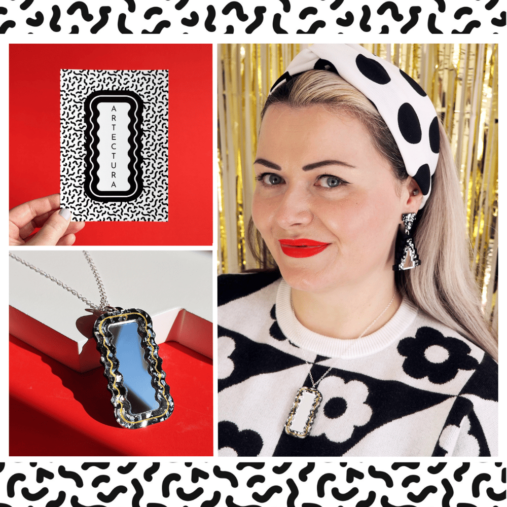 Image of Memphis Love - Wiggle Mirror Statement Acrylic Earrings + Necklace