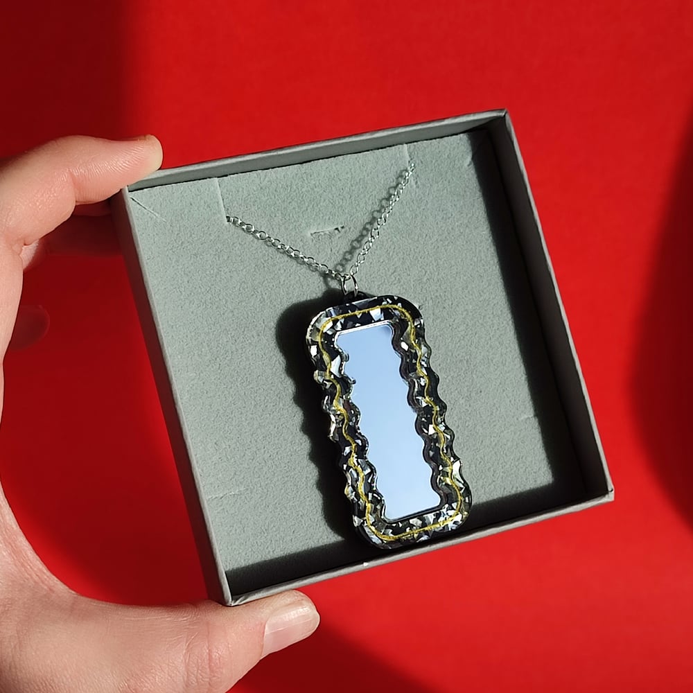 Image of Memphis Love - Wiggle Mirror Statement Acrylic Earrings + Necklace