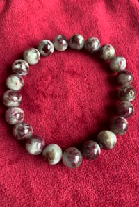 Image of BRACELET BOULE 10MM TOURMALINE ROSE SUR QUARTZ