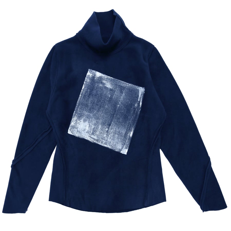 Image of HAND PAINTED ECO FLEECE SWEATER WITH SQUARE