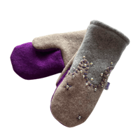 Image 1 of  2023 Edit Repurposed Wool Sweater Mittens {Sparkle Melt}