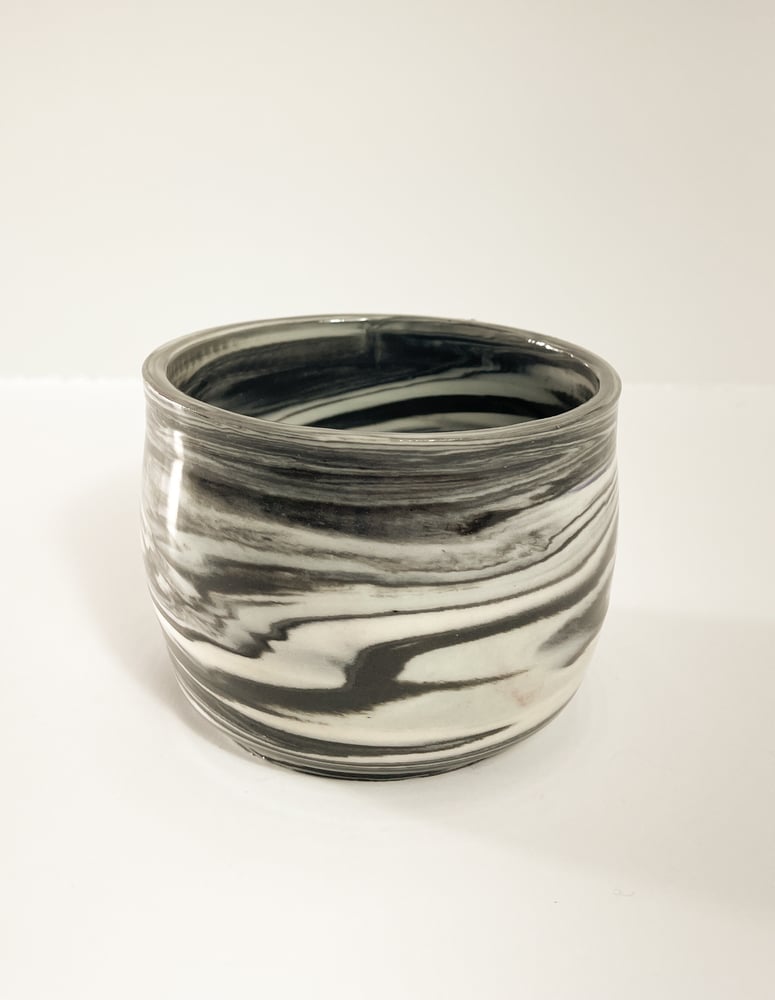 Image of Small Black and White Marble Planter