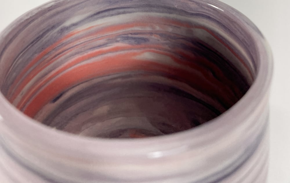 Image of Small Pink, Coral and Purple Marble Planter