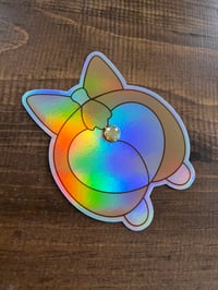Image 4 of Corgi Butthole Sticker - Holographic 3D 
