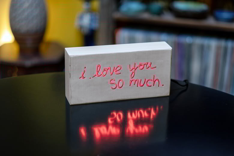 Image of i love you so much Lightbox Art - whitewash finish