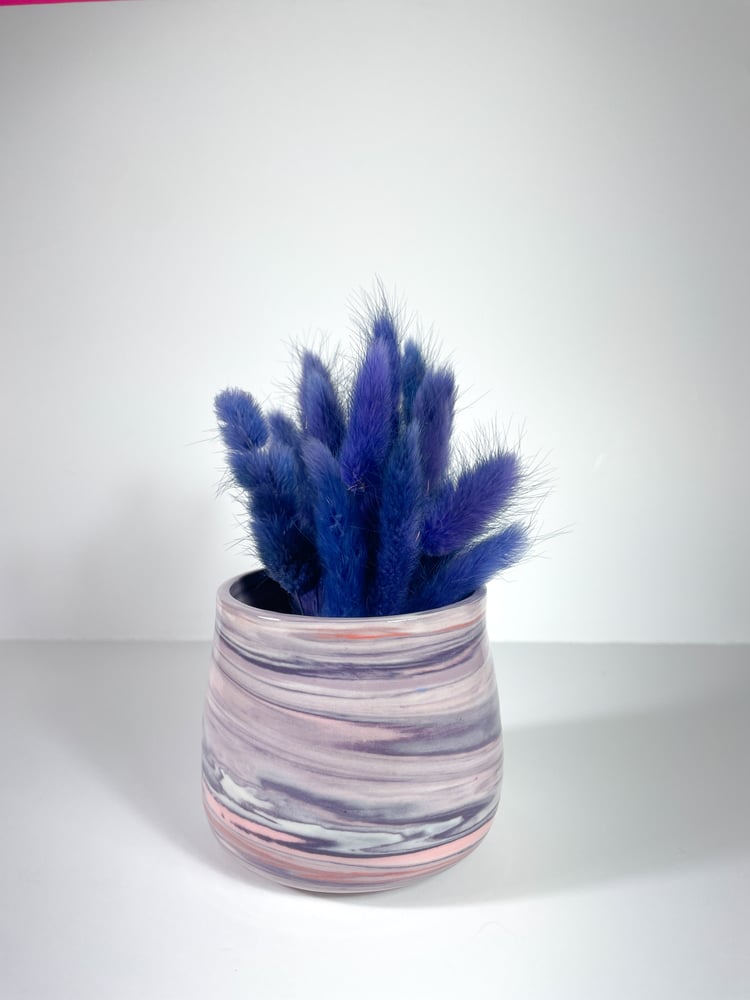 Image of Small Pink, Coral and Purple Marble Planter