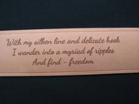 Image 2 of Leather Bookmark - 'With my silken line'