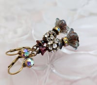 Image 5 of Romantic Flower Earrings, Handcrafted Blossom Glass Drop Earrings Floral Jewelry